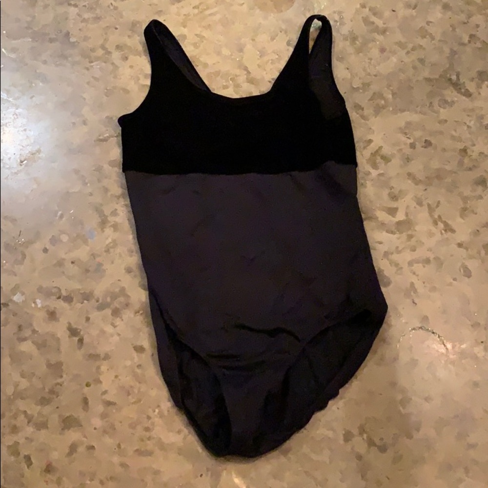 Black velvet leotard